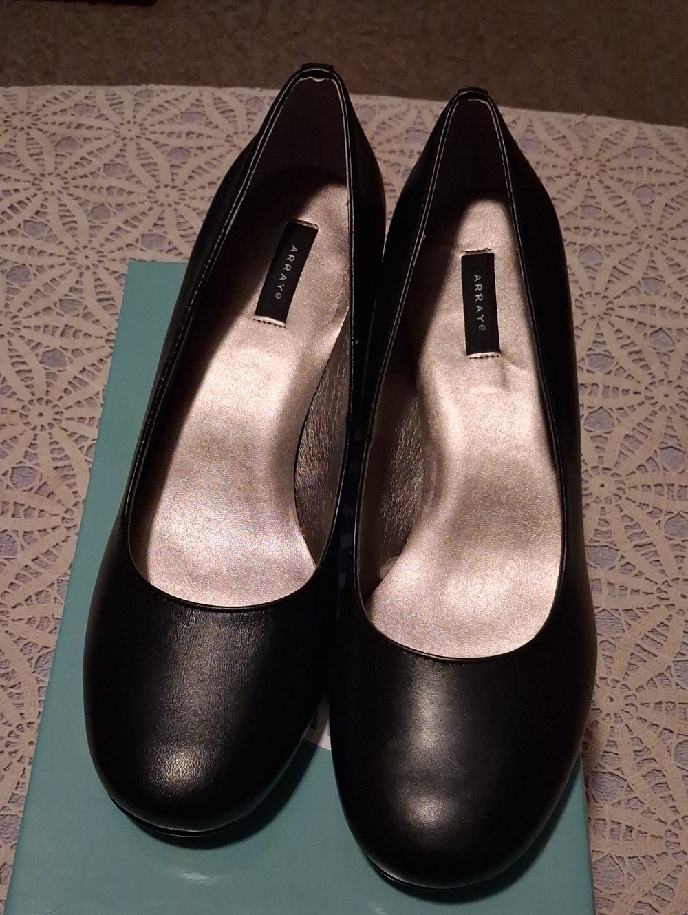 Array Black Classic Round-Toe Low Heel Pumps